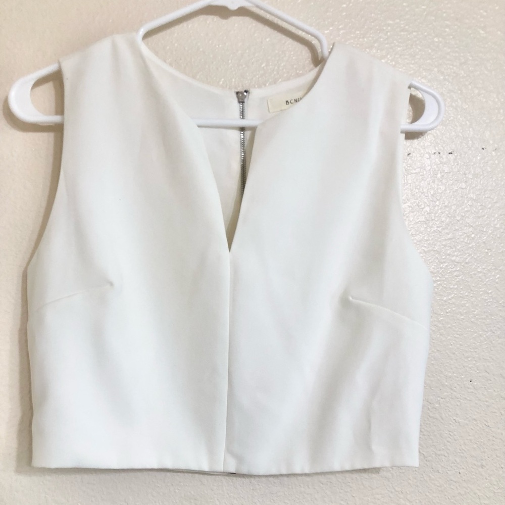 White Sleeveless Crop Top